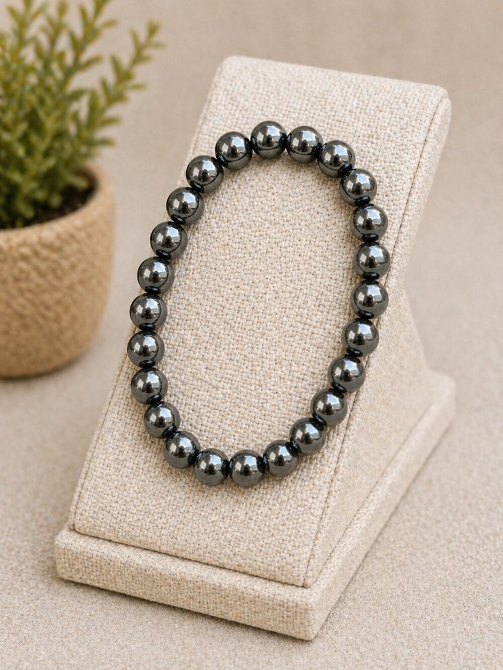 Hematite Gemstone Bracelet | Handmade - Picture 4 of 5